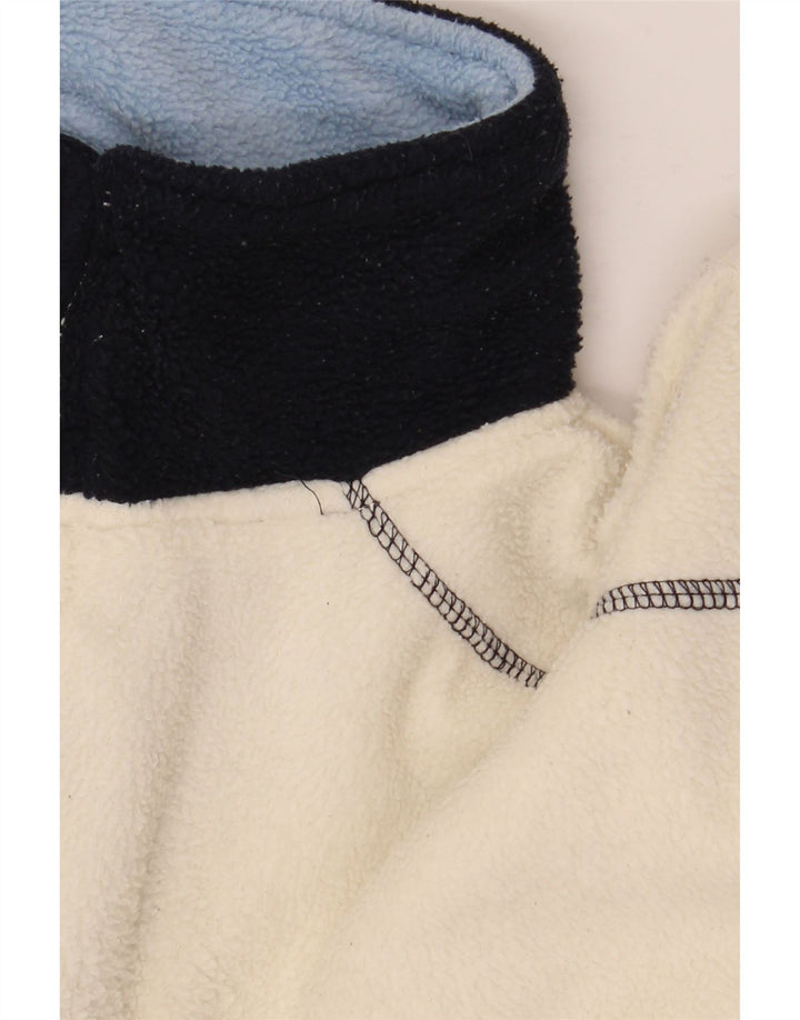 Iceberg Mens Zip Neck Fleece Jumper XL White Colourblock Polyester