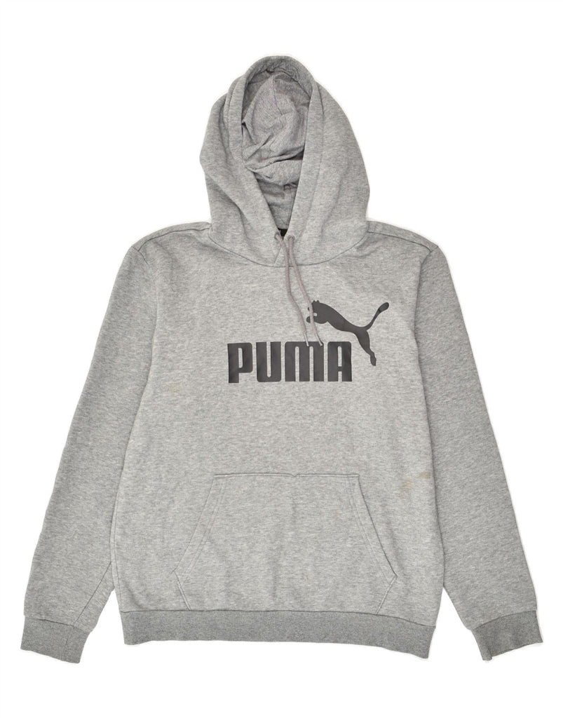 PUMA Mens Graphic Hoodie Jumper Small Grey Cotton | Vintage Puma | Thrift | Second-Hand Puma | Used Clothing | Messina Hembry 