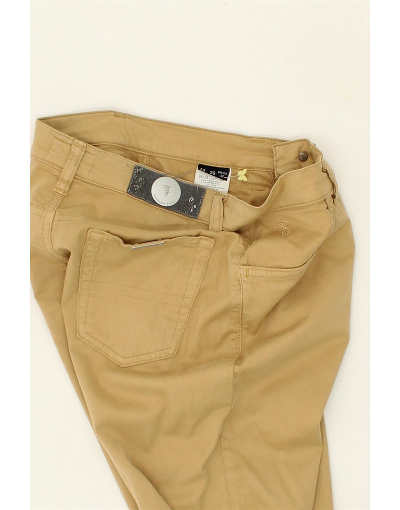 TRUSSARDI Womens Slim Casual Trousers W27 L29  Brown Cotton Vintage Trussardi and Second-Hand Trussardi from Messina Hembry 