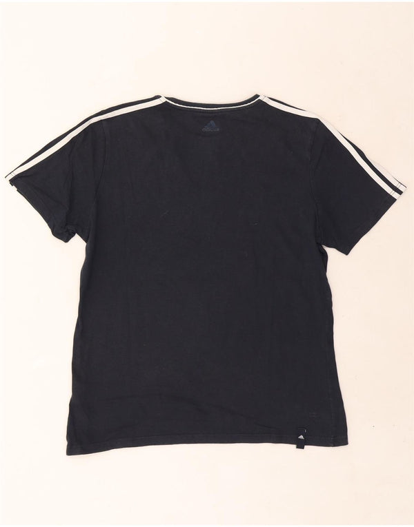 Adidas Mens Graphic T-Shirt Top UK 42/44 Large Navy Blue Cotton