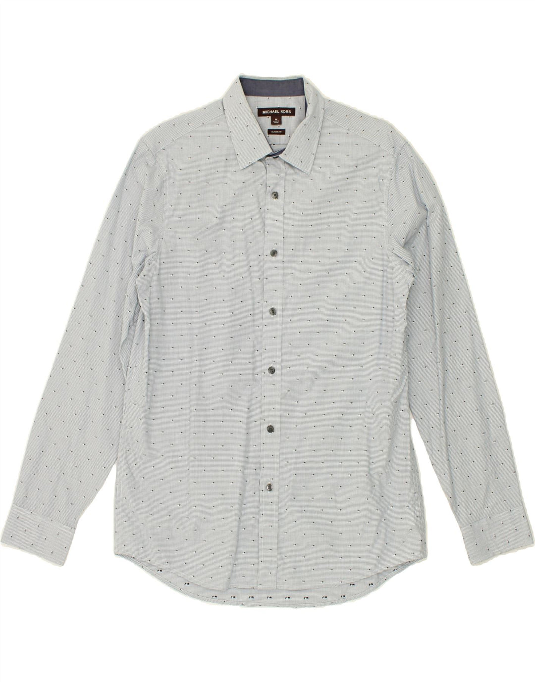 MICHAEL KORS Mens Classic Fit Shirt Medium Blue Spotted Cotton Vintage Michael Kors and Second-Hand Michael Kors from Messina Hembry 