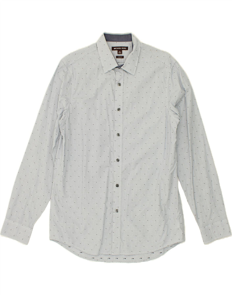 MICHAEL KORS Mens Classic Fit Shirt Medium Blue Spotted Cotton Vintage Michael Kors and Second-Hand Michael Kors from Messina Hembry 