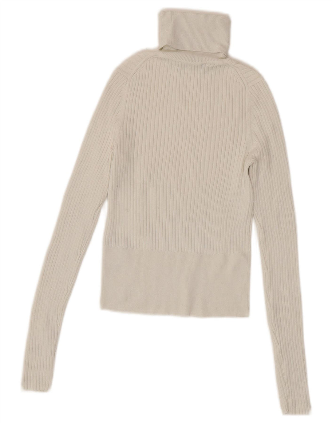 Zara Womens Crop Roll Neck Jumper Sweater UK 8 Small White Viscose