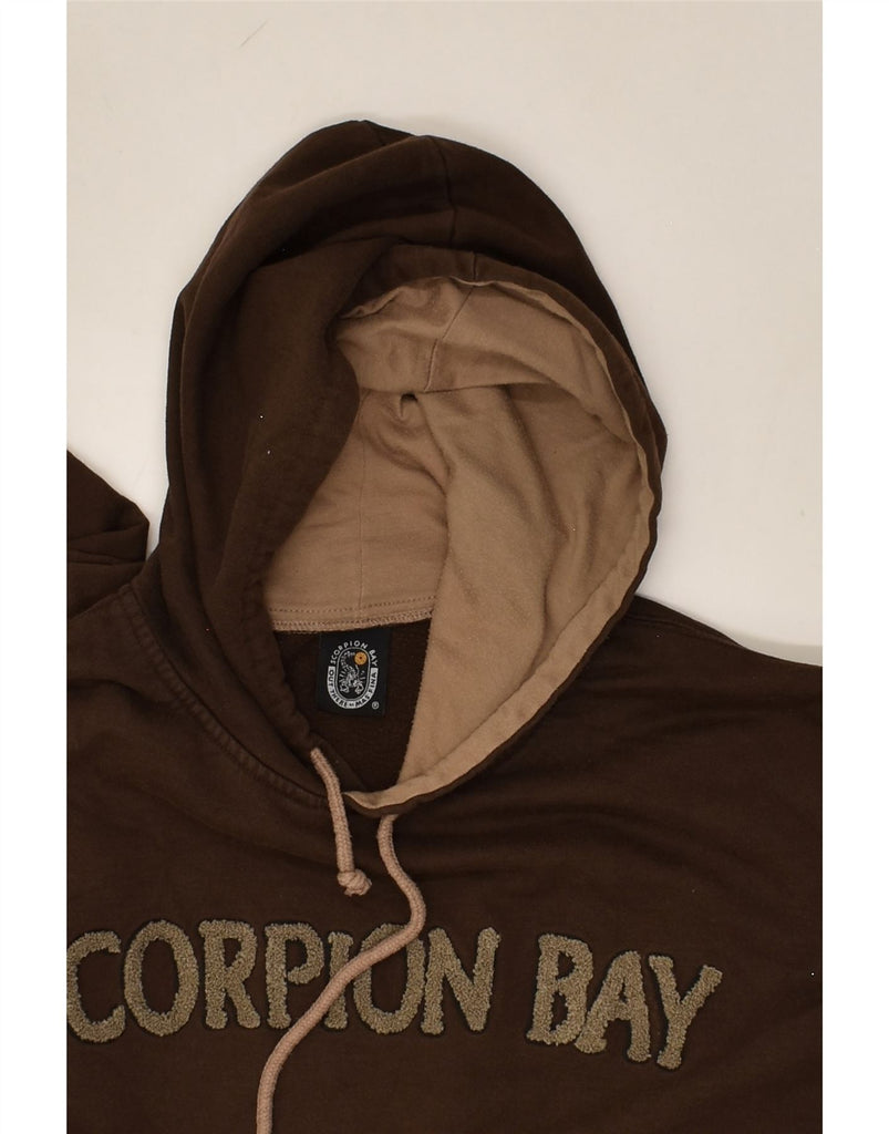 SCORPION BAY Mens Graphic Hoodie Jumper Large Brown Cotton | Vintage Scorpion Bay | Thrift | Second-Hand Scorpion Bay | Used Clothing | Messina Hembry 