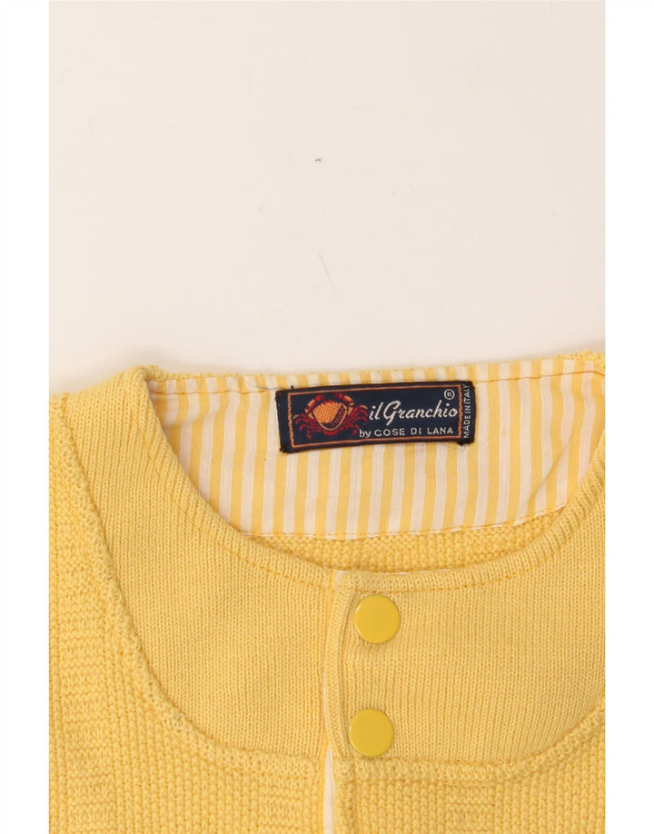 IL GRANCHIO Mens Crew Neck Jumper Sweater Large Yellow Vintage Il Granchio and Second-Hand Il Granchio from Messina Hembry 