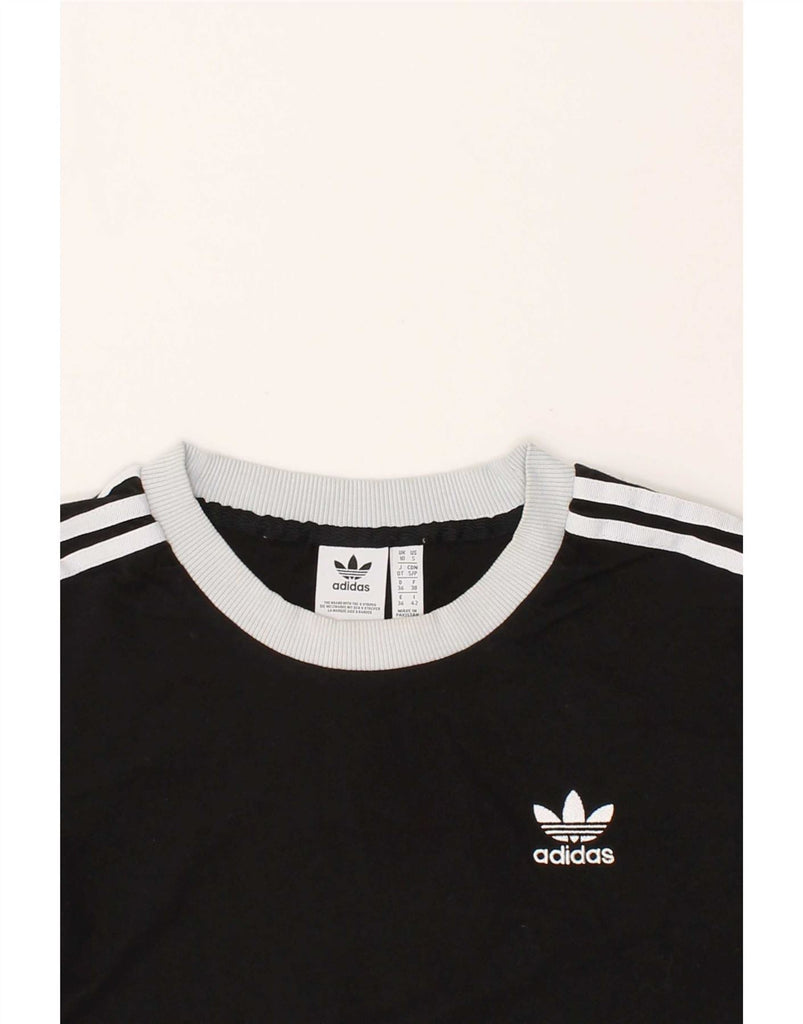 ADIDAS Womens T-Shirt Top UK 10 Small Black Vintage Adidas and Second-Hand Adidas from Messina Hembry 