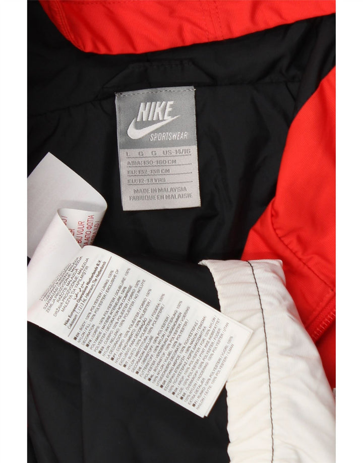 Nike Boys Hooded Rain Jacket 12-13 Years Large Multicoloured Colourblock