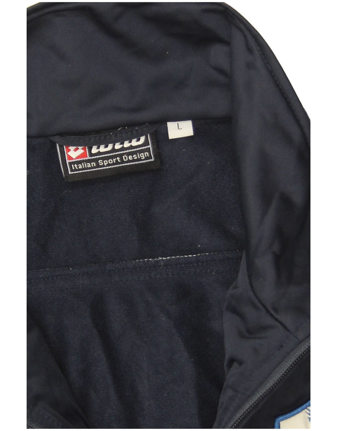 Lotto Mens Graphic Tracksuit Top Jacket Large Navy Blue Colourblock