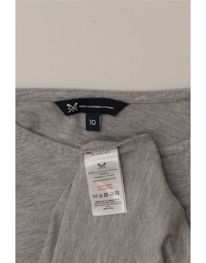 Crew Clothing Womens Top 3/4 Sleeve UK 10 Small Grey Polyester