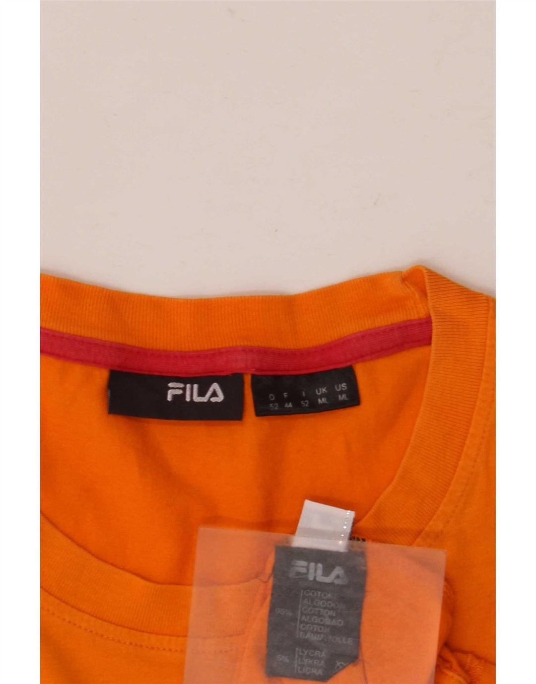 Fila Mens Graphic T-Shirt Top Medium Orange Cotton