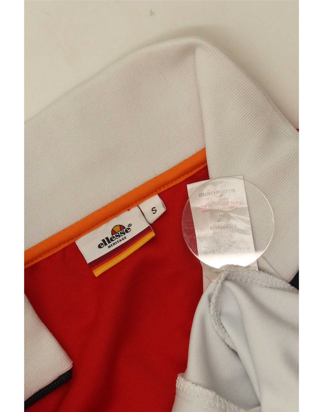 Ellesse Mens Tracksuit Top Jacket Small White Colourblock Polyester