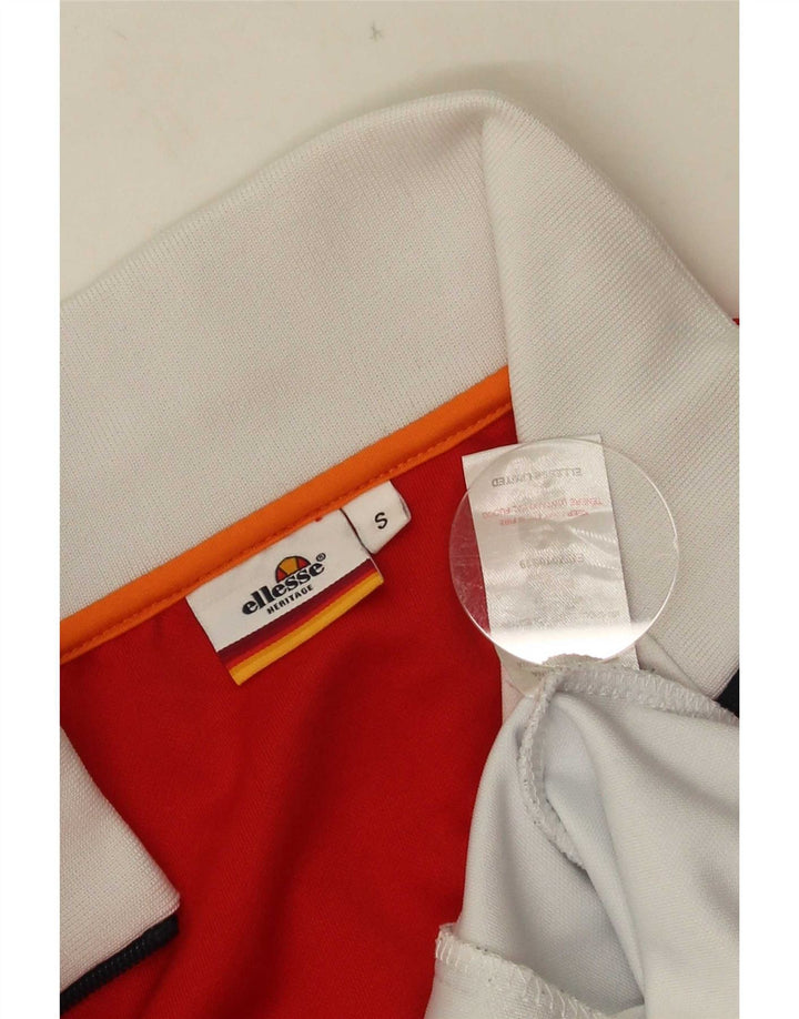 Ellesse Mens Tracksuit Top Jacket Small White Colourblock Polyester