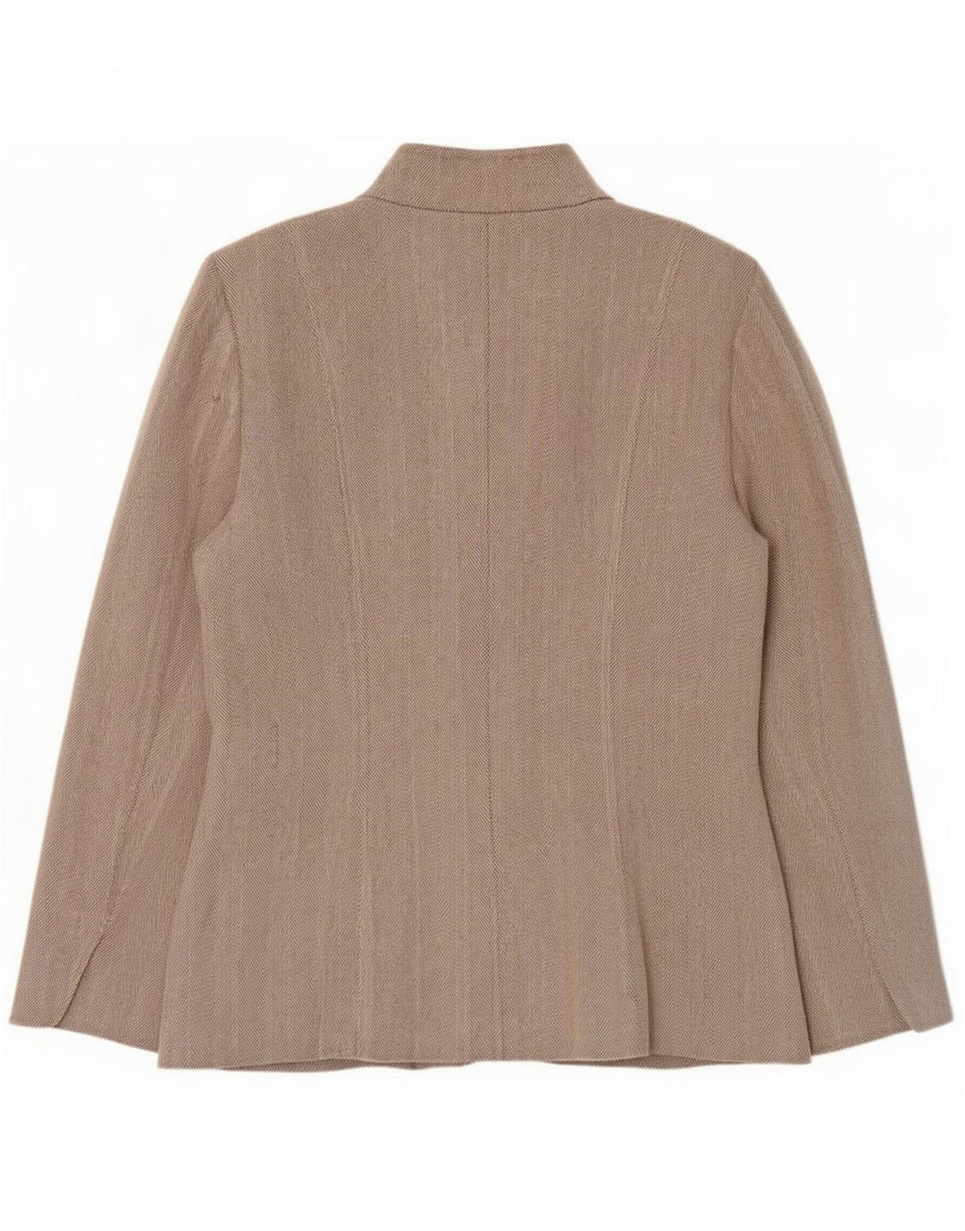 Calvin Klein Womens 5 Button Blazer Jacket US 14 XL Beige Herringbone Rayon