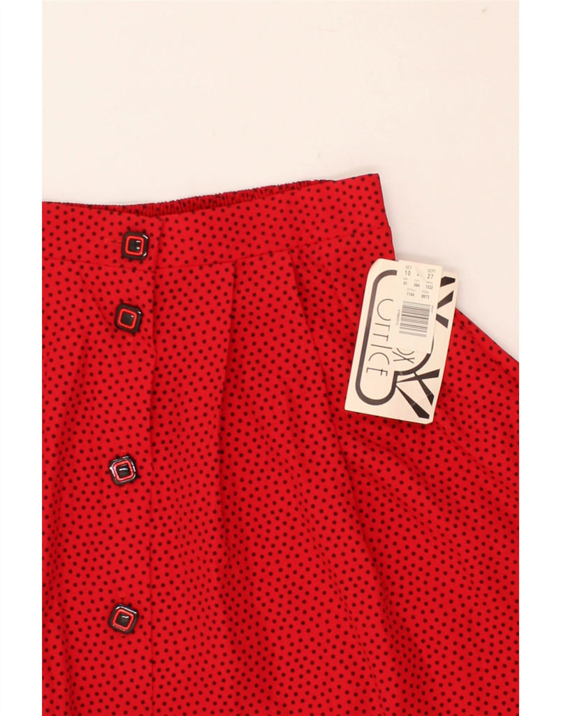 VINTAGE Womens A-Line Skirt W27 Small Red Spotted Acetate | Vintage Vintage | Thrift | Second-Hand Vintage | Used Clothing | Messina Hembry 