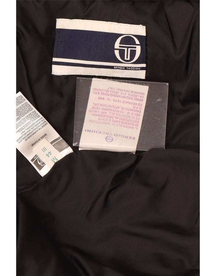 Sergio Tacchini Womens Hooded Padded Jacket IT 44 Medium Black Polyester