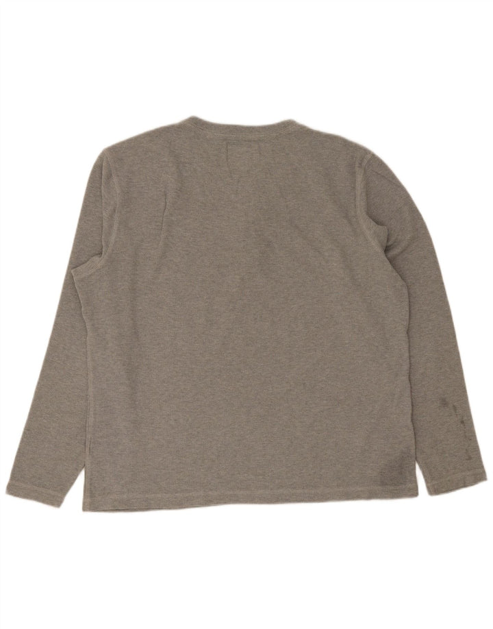 Superdry Mens Top Long Sleeve 2XL Grey Cotton