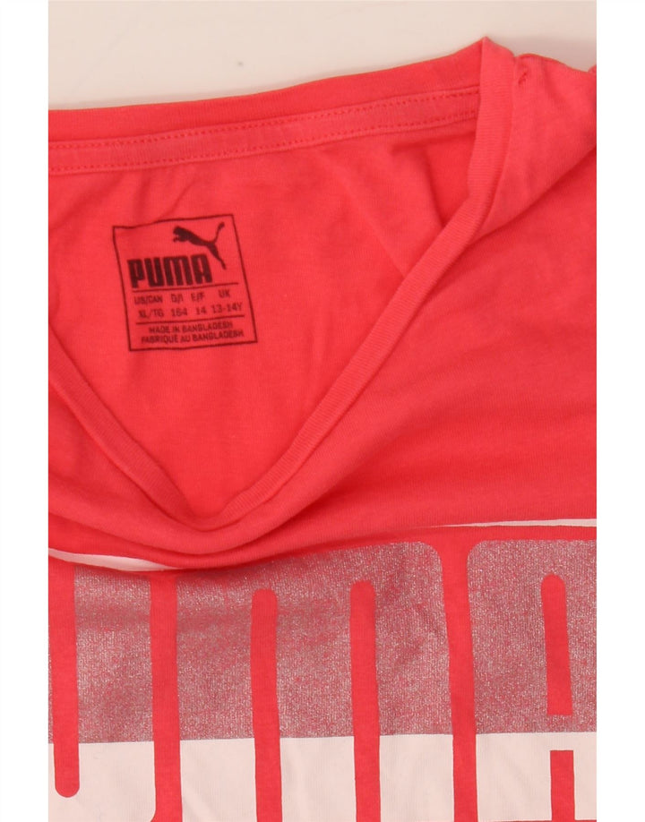 Puma Girls Graphic T-Shirt Top 13-14 Years Pink