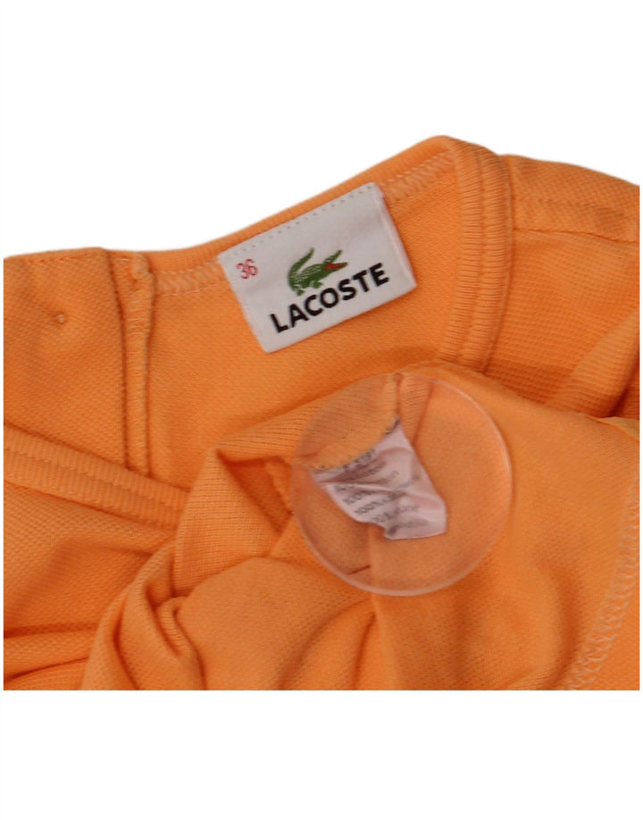 Lacoste Womens Crop Vest Top Size 36 Small Orange Cotton