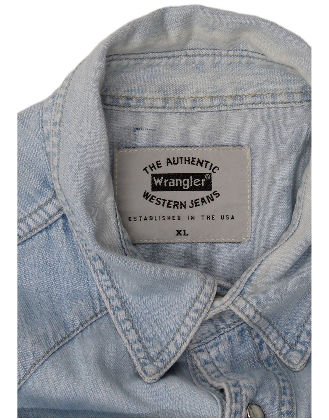 Wrangler Mens Denim Shirt XL Blue Cotton