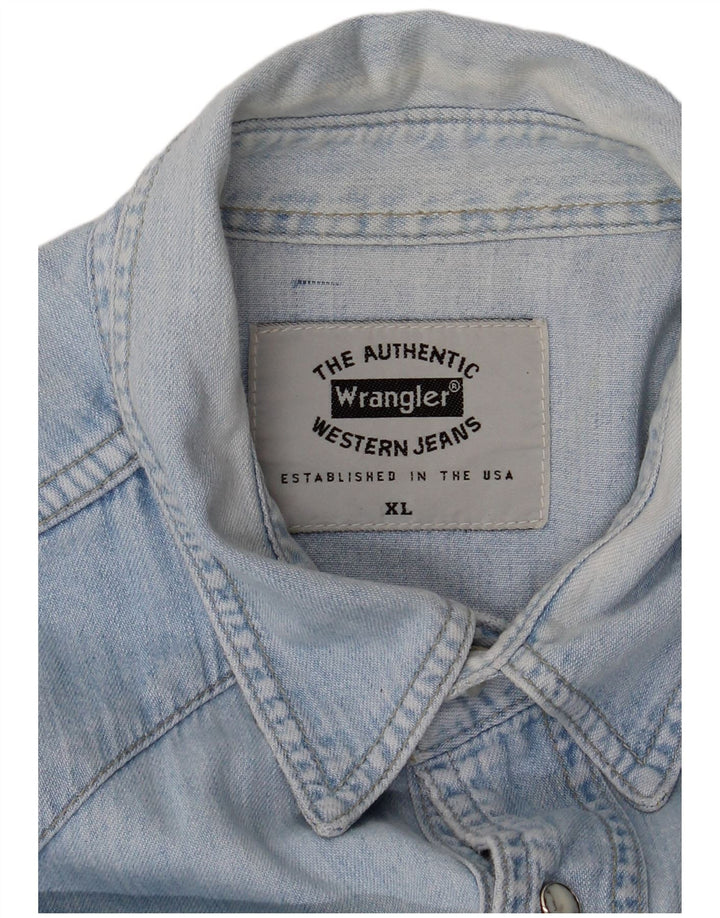 Wrangler Mens Denim Shirt XL Blue Cotton