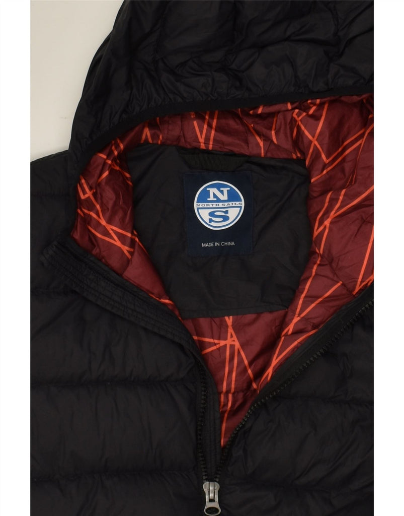 NORTH SAILS Mens Hooded Padded Jacket UK 36 Small Black Polyamide | Vintage North Sails | Thrift | Second-Hand North Sails | Used Clothing | Messina Hembry 