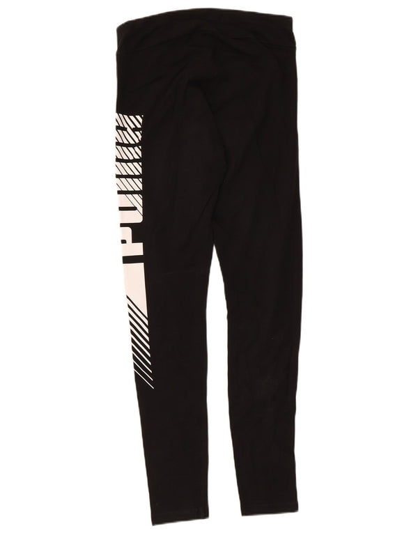 PUMA Womens Graphic Leggings UK 10 Small  Black