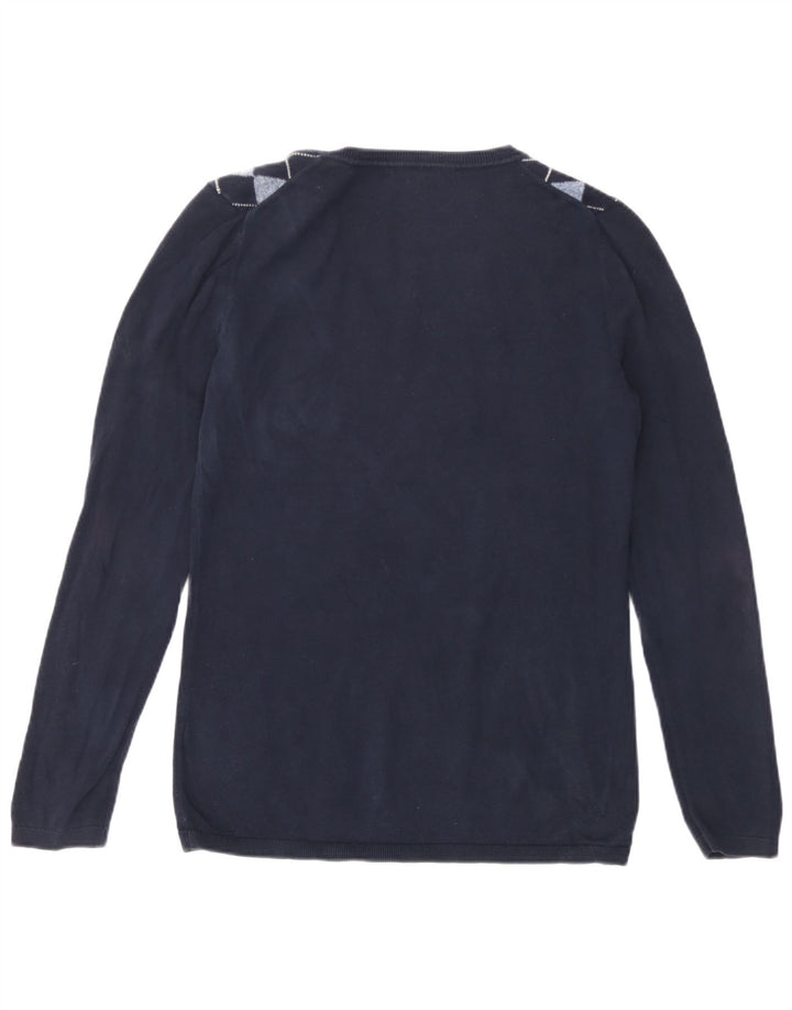 Tommy Hilfiger Womens V-Neck Jumper Sweater UK 12 Medium Navy Blue