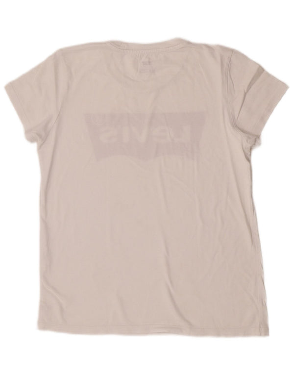 Levi's Womens Graphic T-Shirt Top UK 12 Medium White
