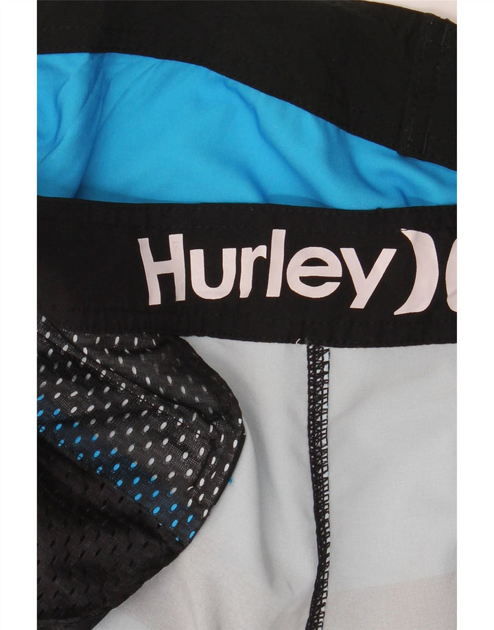 Hurley Mens Phantom Swimming Shorts Large Blue Striped