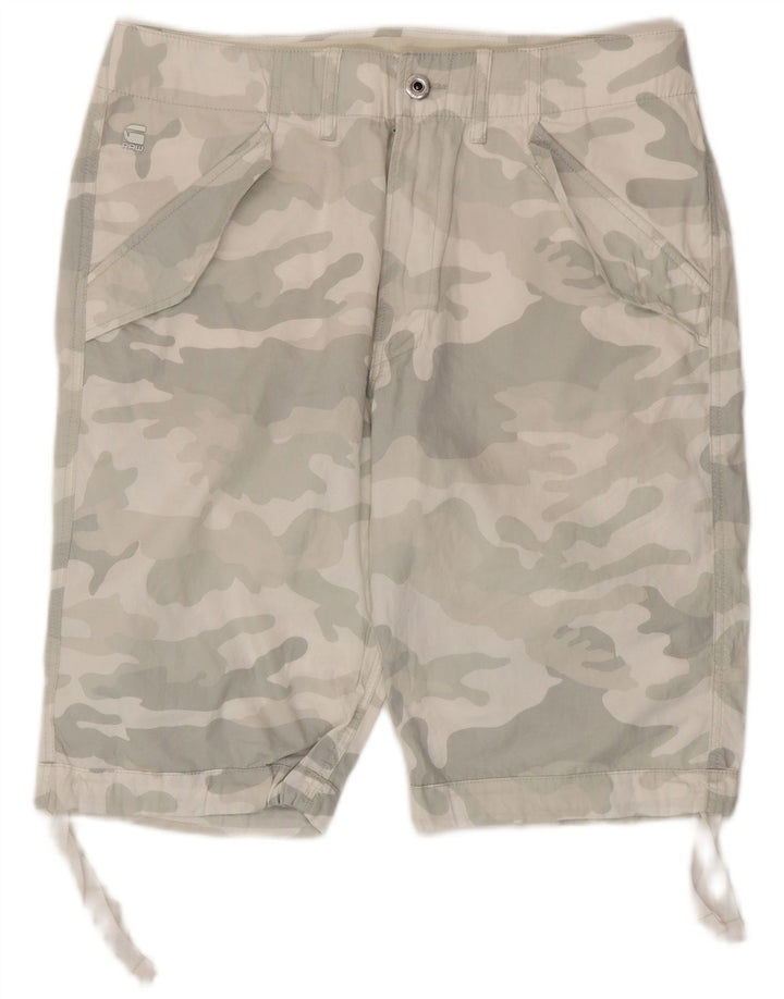 G-Star Mens Cargo Shorts W33 Medium  Grey Camouflage Cotton