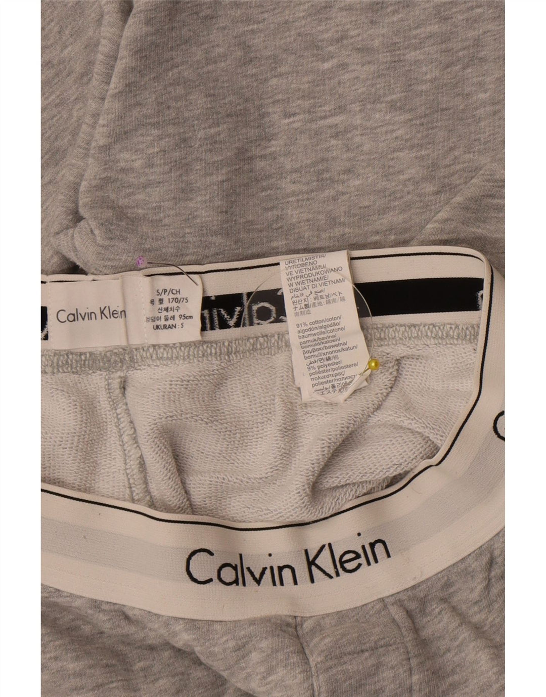 Calvin Klein Mens Graphic Sport Shorts Small  Grey Cotton