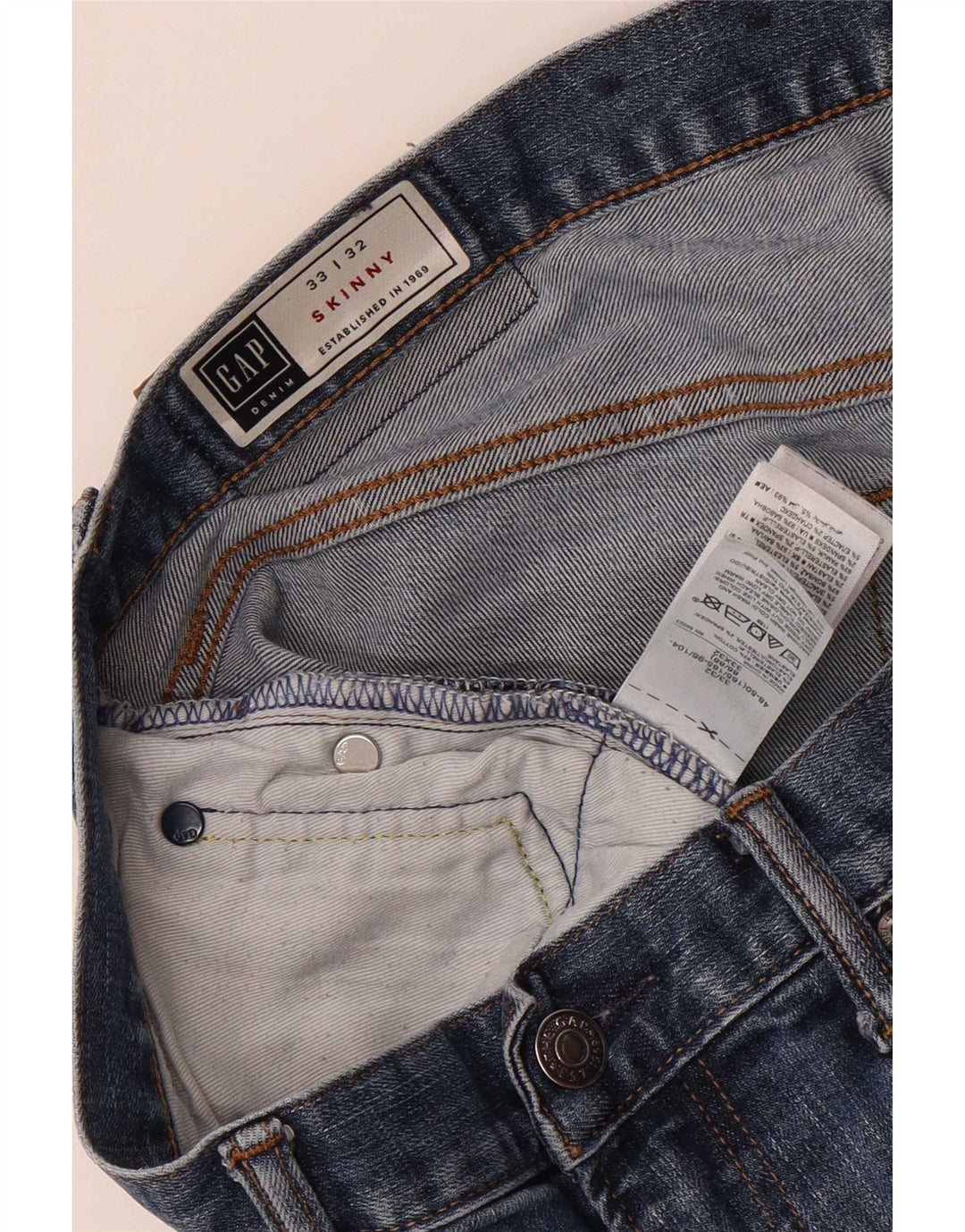 Gap Mens Skinny Jeans W33 L32 Blue Cotton