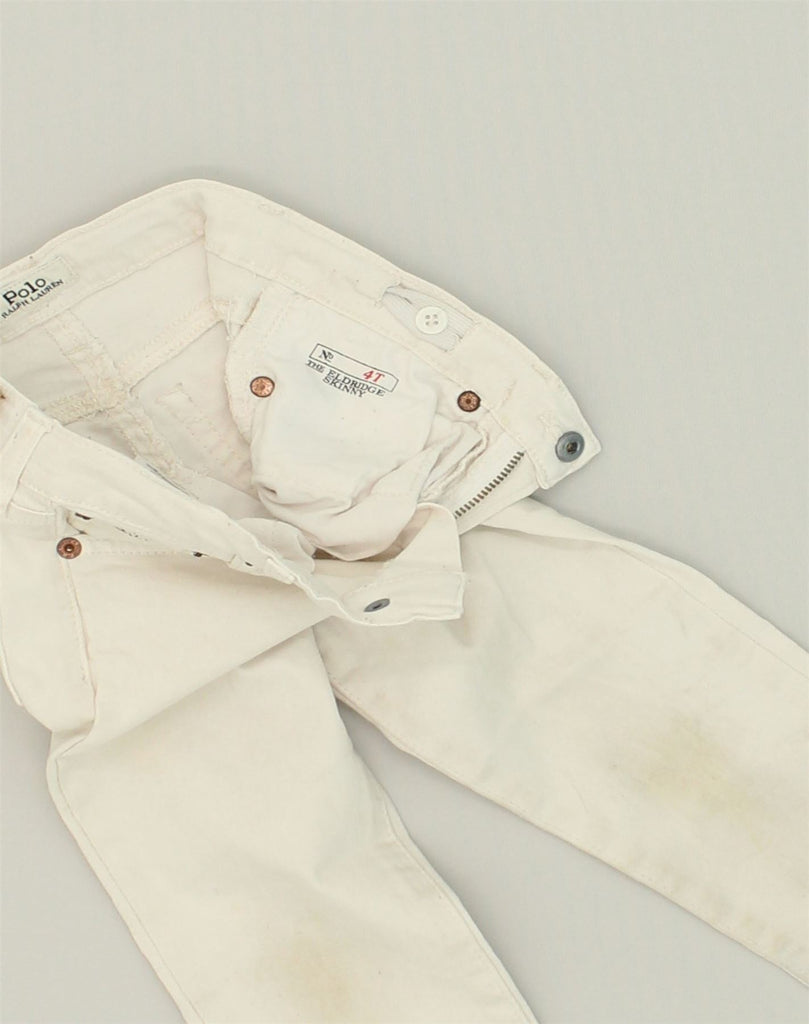 POLO RALPH LAUREN Boys Straight Casual Trousers 3-4 Years W22 L17 White | Vintage Polo Ralph Lauren | Thrift | Second-Hand Polo Ralph Lauren | Used Clothing | Messina Hembry 