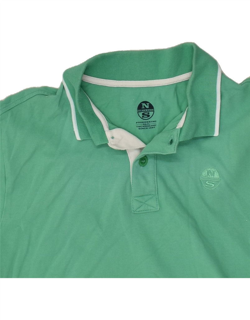 NORTH SAILS Mens Polo Shirt Medium Green Cotton | Vintage North Sails | Thrift | Second-Hand North Sails | Used Clothing | Messina Hembry 