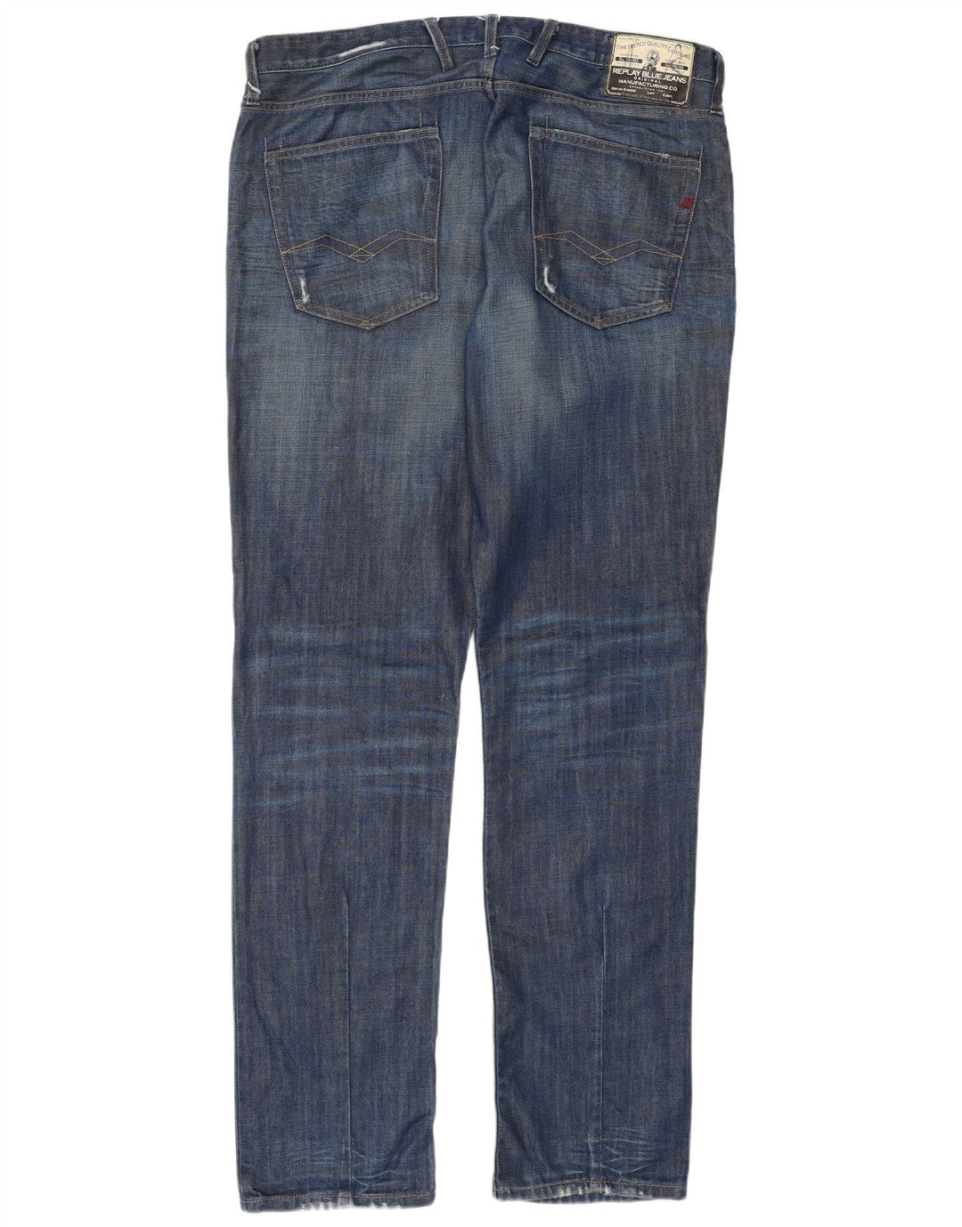 Replay Mens Tirmar Tapered Jeans W36 L34 Blue Cotton