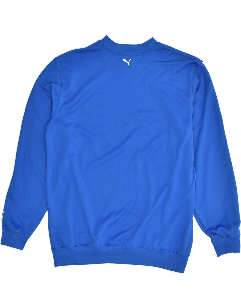 PUMA Mens Sweatshirt Jumper Medium Blue Polyester | Vintage Puma | Thrift | Second-Hand Puma | Used Clothing | Messina Hembry 