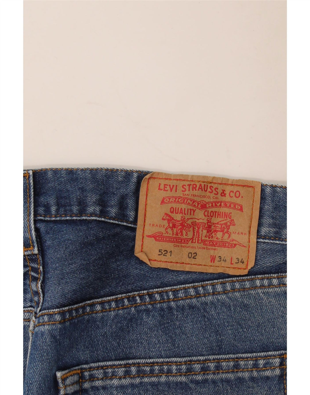 Levi's Mens 521 Tapered Jeans W34 L28 Blue Cotton