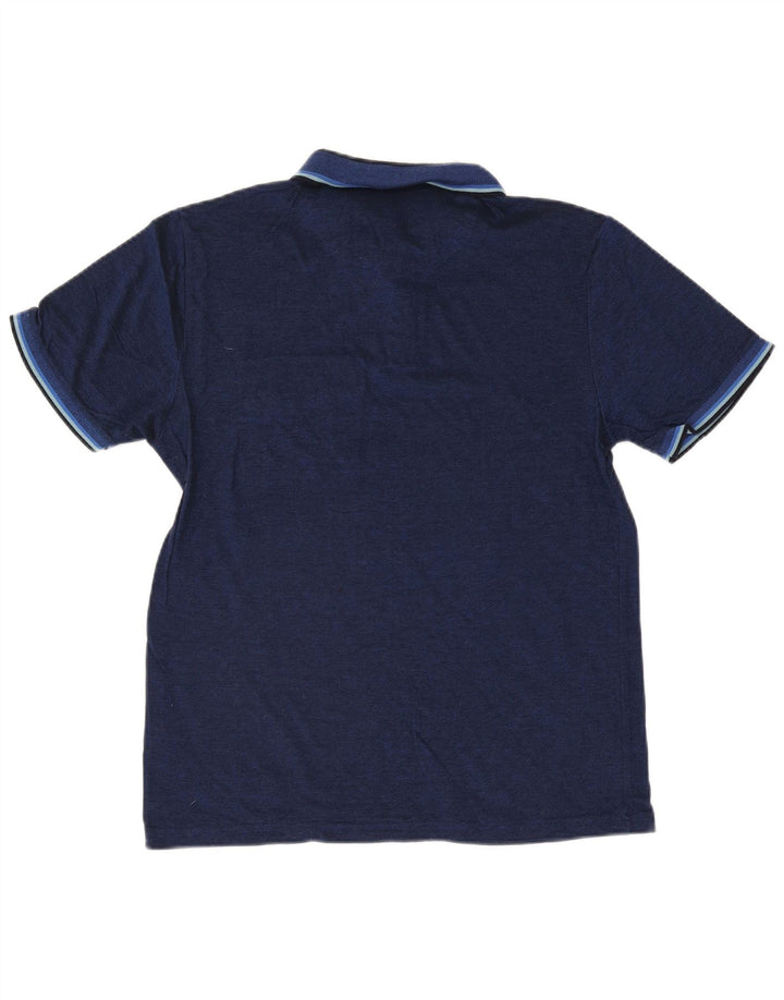Penguin Mens Polo Shirt Large Navy Blue Striped Cotton