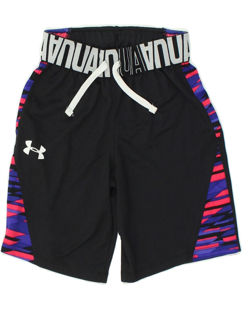 UNDER ARMOUR Boys Heat Gear Graphic Sport Shorts 7-8 Years Small Black | Vintage Under Armour | Thrift | Second-Hand Under Armour | Used Clothing | Messina Hembry 