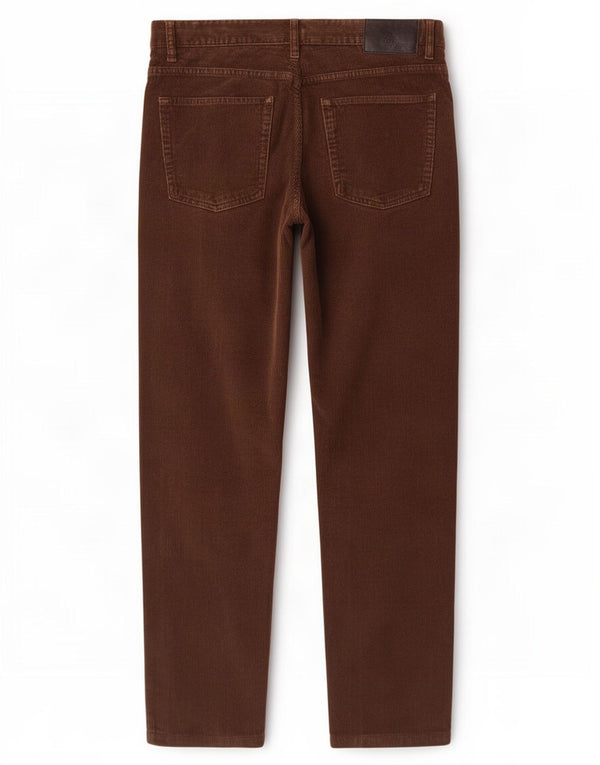 Zara Mens Straight Corduroy Trousers EU 42 Large W32 L29 Brown