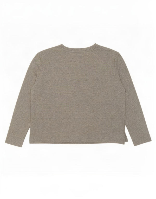 Marks & Spencer Womens Graphic Top Long Sleeve UK 16 Large Grey Colourblock