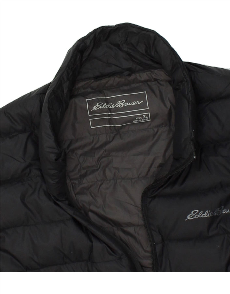 EDDIE BAUER Mens Padded Jacket UK 42 XL Black Nylon | Vintage Eddie Bauer | Thrift | Second-Hand Eddie Bauer | Used Clothing | Messina Hembry 