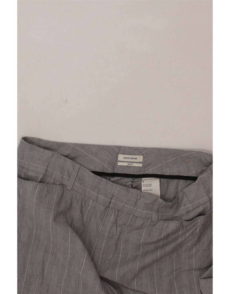 DOCKERS Womens Straight Capri Trousers US 8 Medium W32 L22 Grey Check Vintage Dockers and Second-Hand Dockers from Messina Hembry 