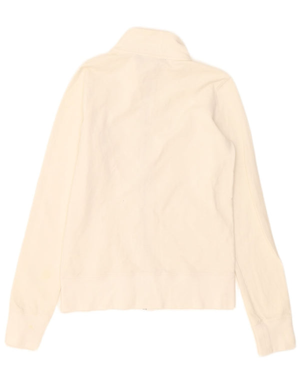 Calvin Klein Jeans Womens Tracksuit Top Jacket UK 12 Medium Off White