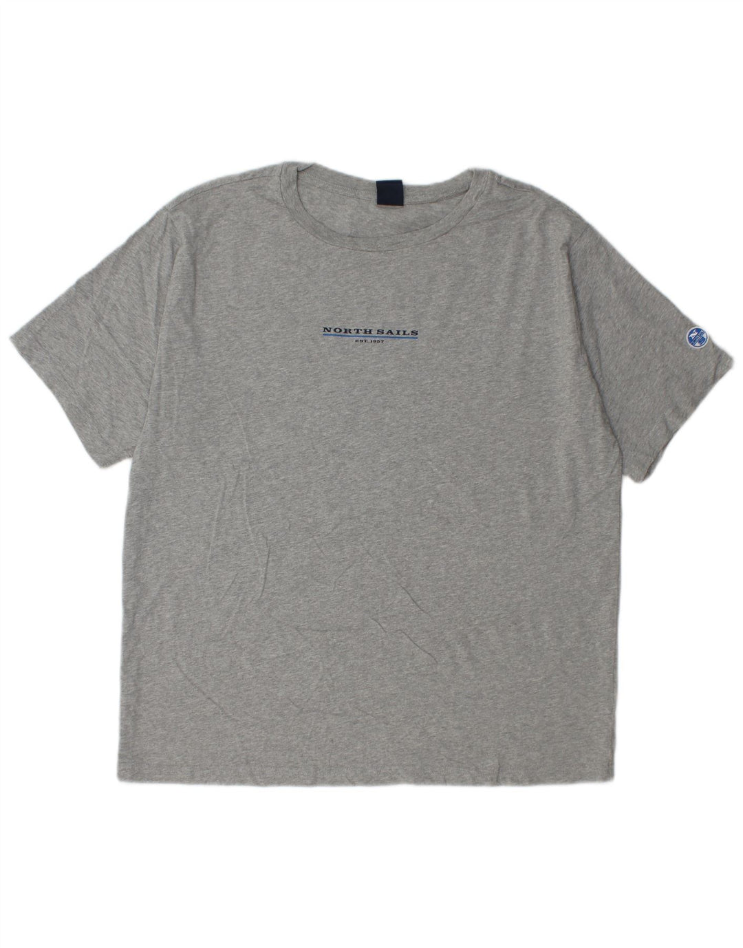 North Sails Mens T-Shirt Top XL Grey Flecked Cotton