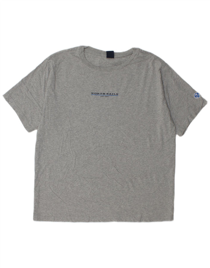 North Sails Mens T-Shirt Top XL Grey Flecked Cotton