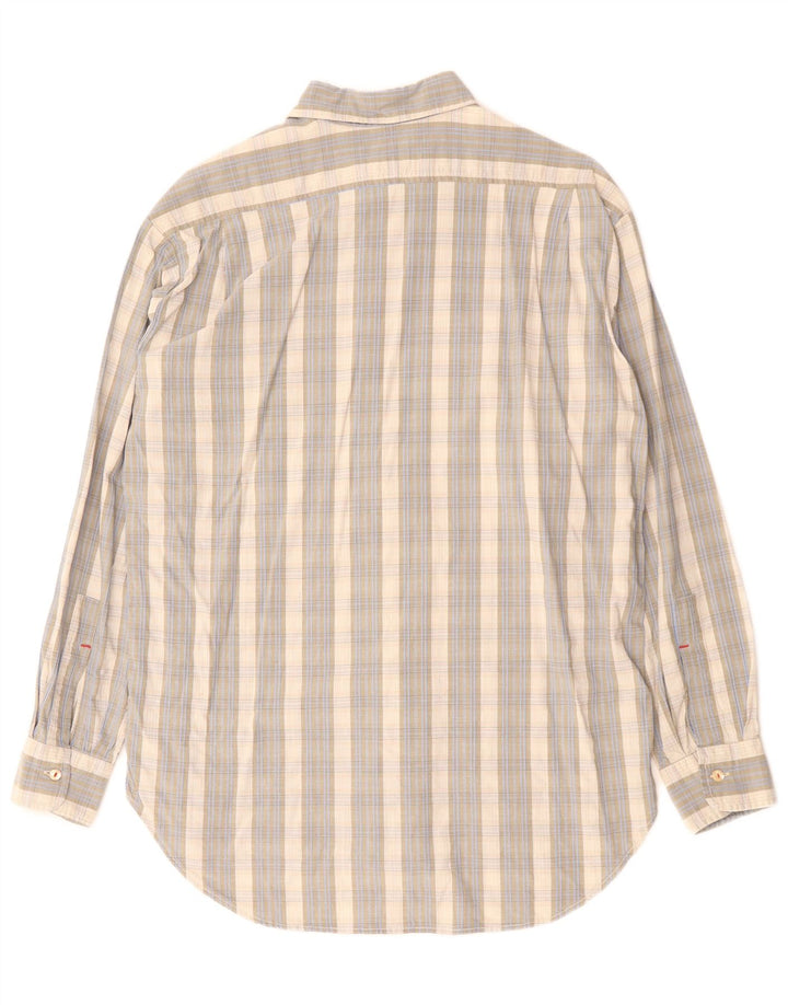 REPLAY Mens Shirt Large Grey Check Cotton