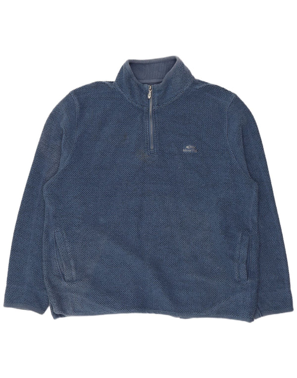 Weird Fish Mens Zip Neck Sweatshirt Jumper 3XL Blue Cotton