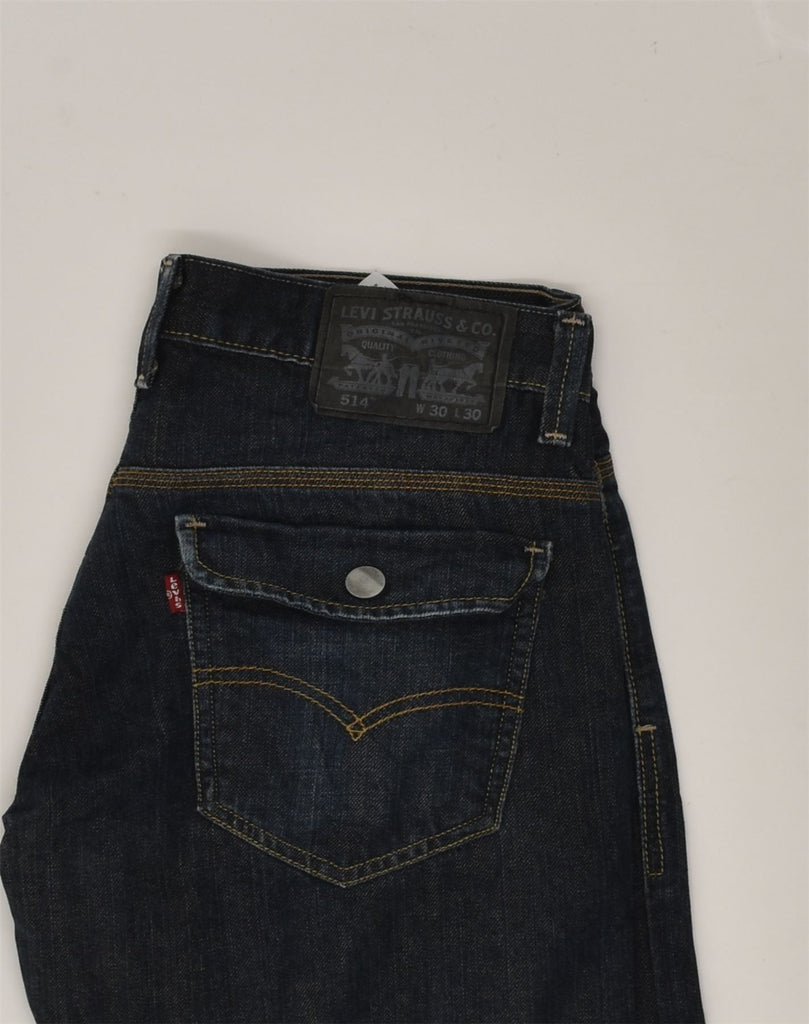 LEVI'S Womens 514 Straight Jeans W30 L30 Navy Blue Cotton | Vintage Levi's | Thrift | Second-Hand Levi's | Used Clothing | Messina Hembry 