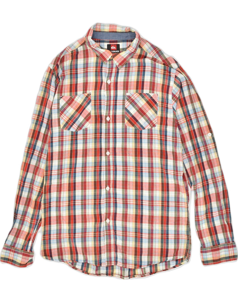 QUIKSILVER Mens Shirt Large Red Check Cotton | Vintage Quiksilver | Thrift | Second-Hand Quiksilver | Used Clothing | Messina Hembry 